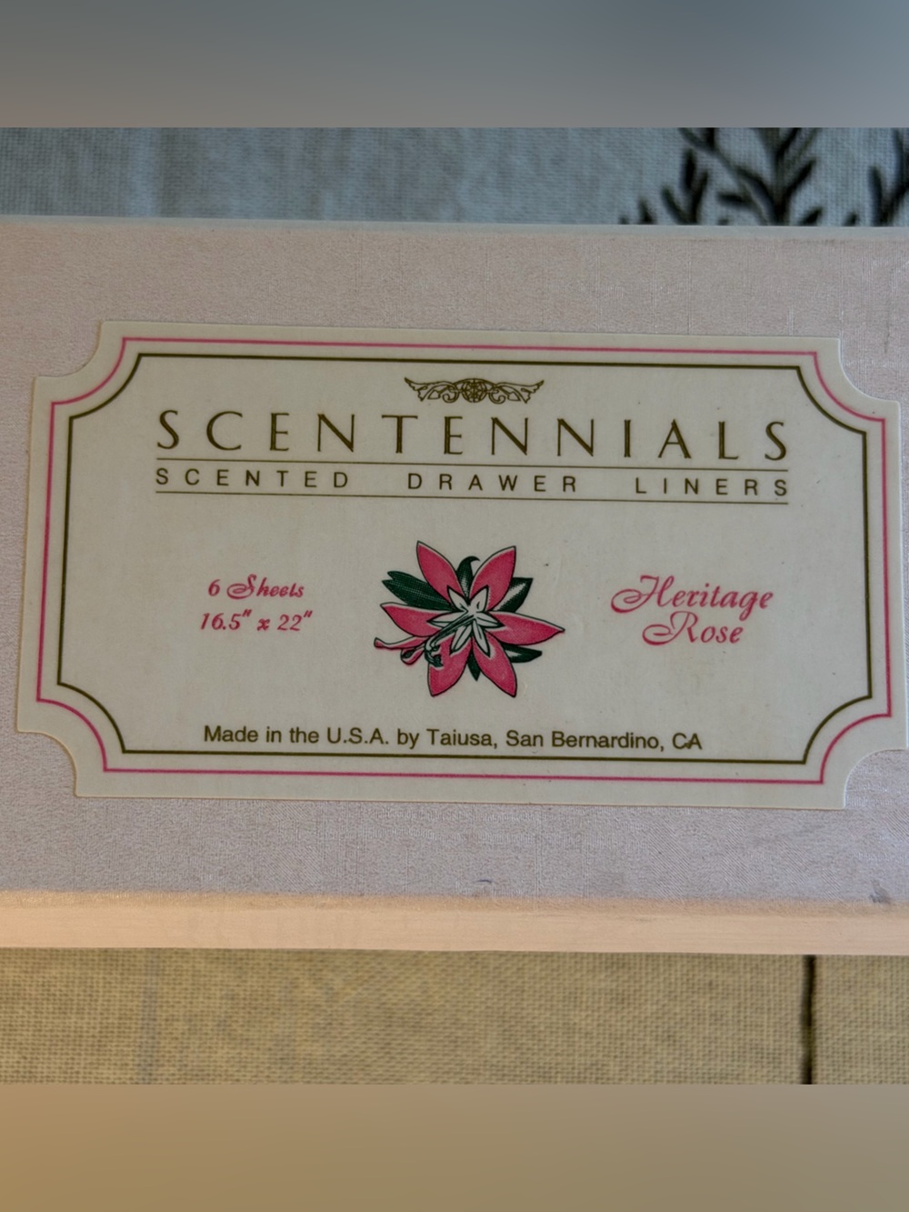 Heritage Rose Scented Drawer Liners - Pink